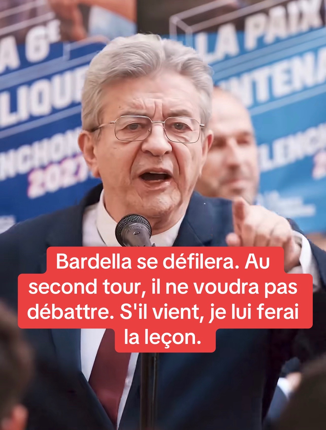 Bardella se défilera. Au second tour, il ne voudra pas débattre. S&rsquo;il vient, je lui ferai la leçon.