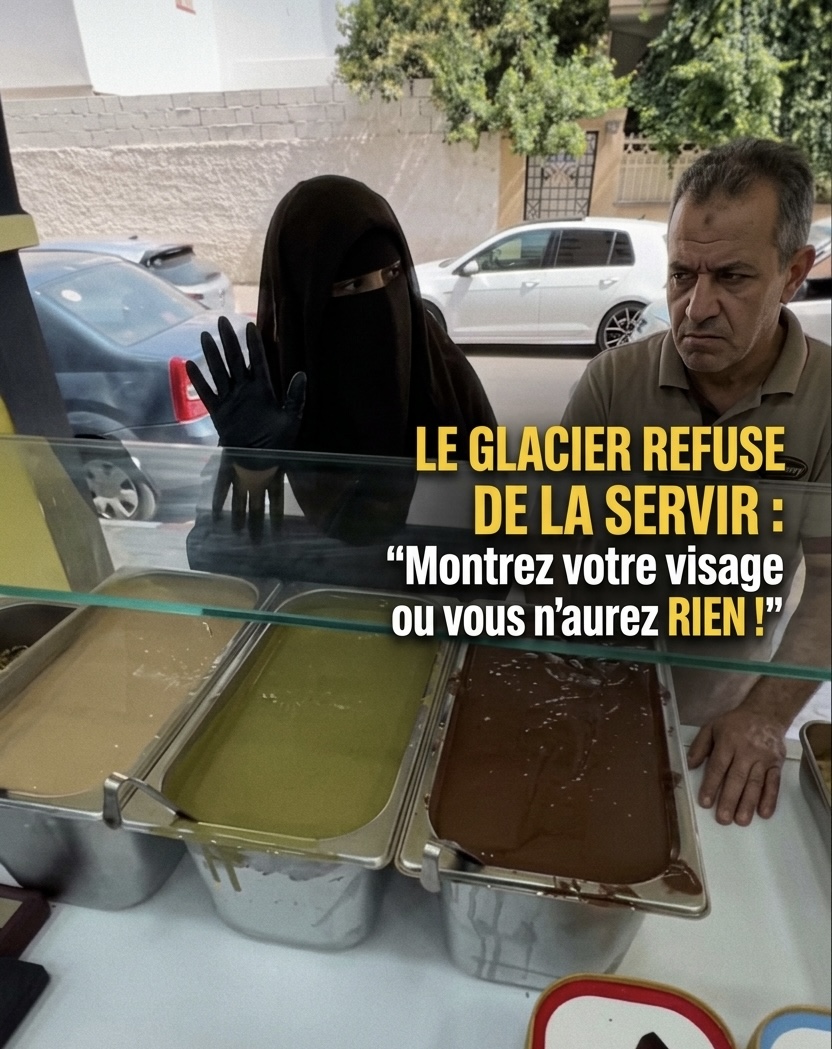 LE GLACIER REFUSE DE LA SERVIR : « Montrez votre visage ou vous n&rsquo;aurez RIEN! »
